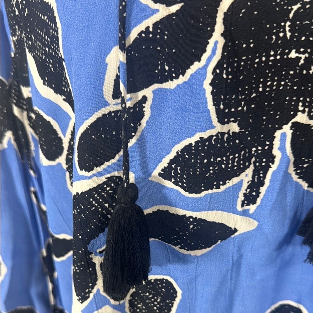 Masai Giovita Tunic Granada Sky Blue and Black Floral  Size Medium - Picture 5 of 11